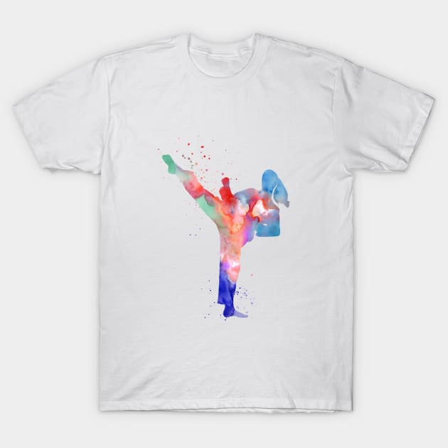 Female karate T-Shirt by RosaliArt